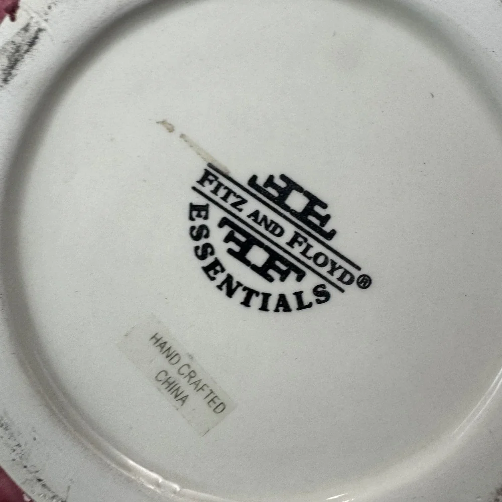 VTG Fitz and Floyd Essentials Red Onion Lidded Bowl with Plate Purple Ceramic